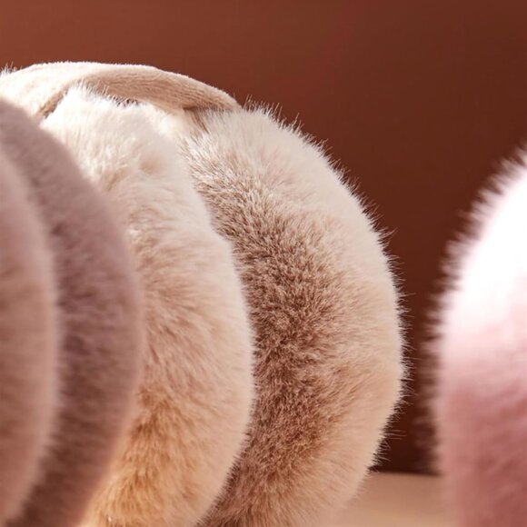 Women Winter Ear Muffs Faux Fur Warm Earmuffs Foldable Outdoor Ear Warmers Grey - Picture 7 of 8